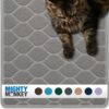 MIGHTY MONKEY Waterproof BPA Free Cat Litter Box Trapping Mat, Easy Clean Floors, Textured Backing, Soft on Sensitive Kitty Paws, Cats Accessories, Less Waste, Stays in Place, 24x17, Slate Gray