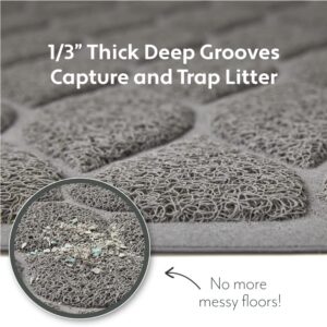 Alternative view of MIGHTY MONKEY Waterproof BPA Free Cat Litter Box Trapping Mat, Easy Clean Floors, Textured Backing, Soft on Sensitive Kitty Paws, Cats Accessories, Less Waste, Stays in Place, 24x17, Slate Gray